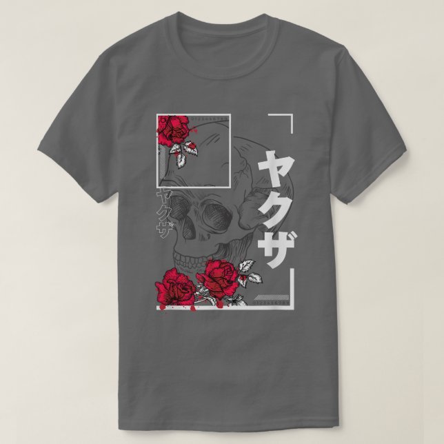 T-shirt Crâne japonais Roses Pastel Goth Alt Vêtements Got (Design devant)
