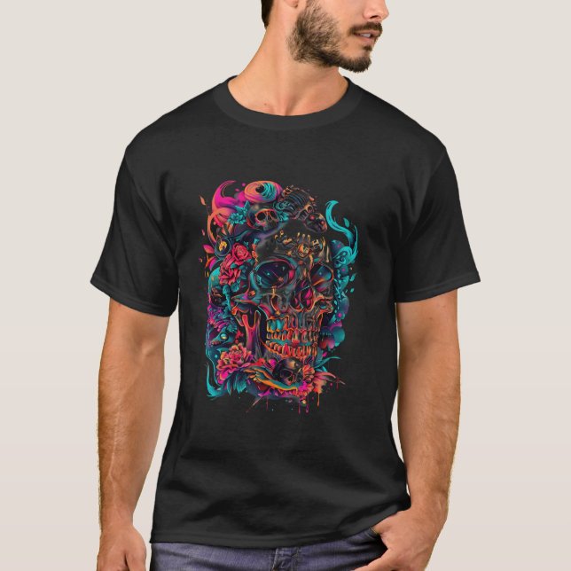 T-shirt Crâne Lover Dia de Los Muertos Sugar Crâne Goth Ha (Devant)