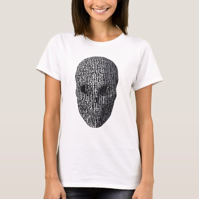 T-shirt Crâne marbré noir et blanc (Devant)