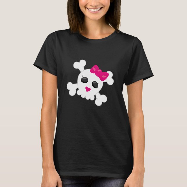 T-shirt Crâne mignon et os croisés (Devant)