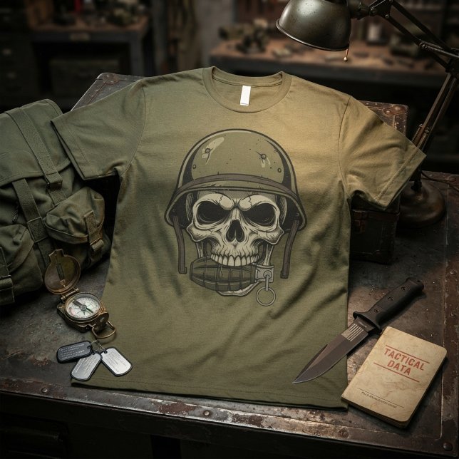 T-shirt Crâne Militaire avec Grenade (Créateur téléchargé)