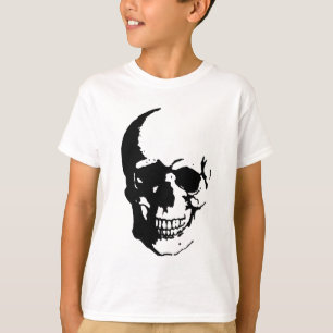 T-shirt Crâne - Noir & Blanc Métal Imaginaire Art