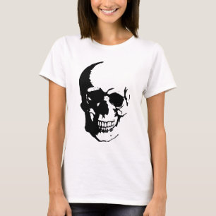 T-shirt Crâne - Noir & Blanc Métal Imaginaire Art