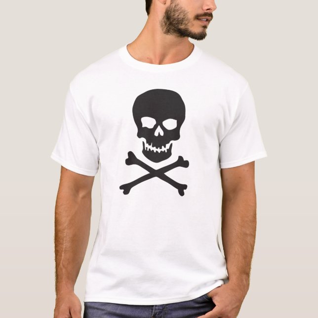 T-shirt crâne noir et os croisés (Devant)