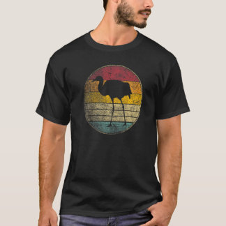 T-shirt Crane Oiseau Nature Faune Vintage Retro Style Sil