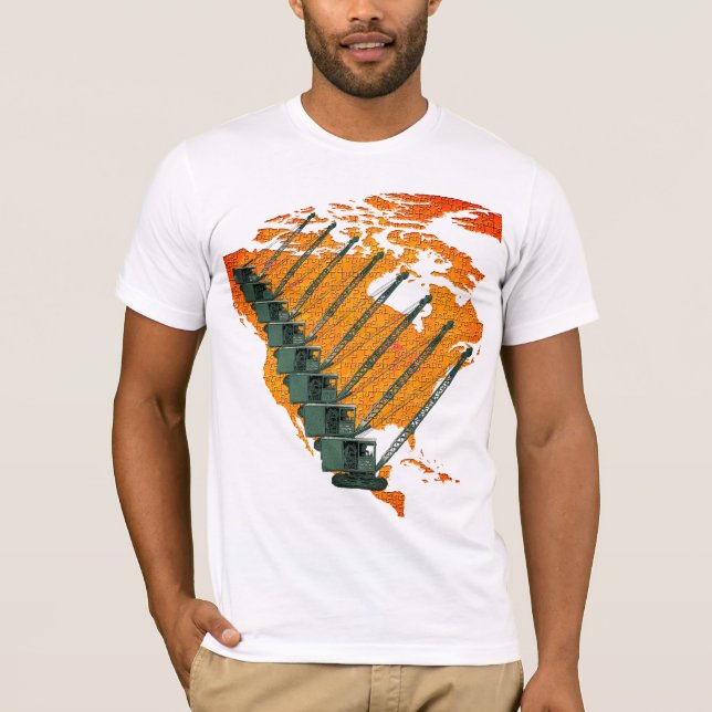T-SHIRT CRANE OPERATOR US MAP JIGSAW PUZZLE OPERATOR (Devant)