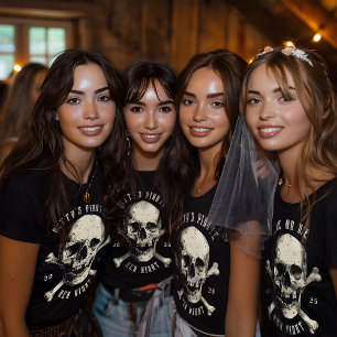 T-shirt Crâne Os Croix Rétro Vintage Pirate Poulet Nuit