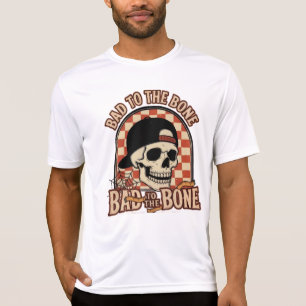 T-shirt Crâne Personnalisé Rétro Cool Mauvais jusqu'à l'Os