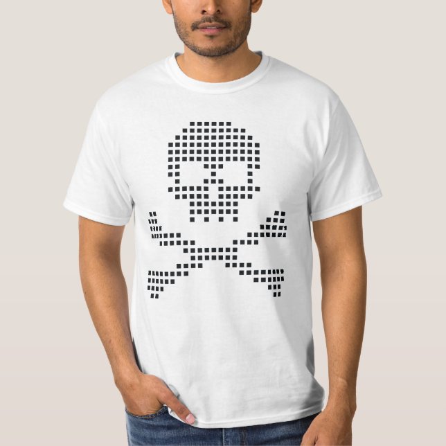 T-shirt Crâne Pixel Crossbones  (Devant)