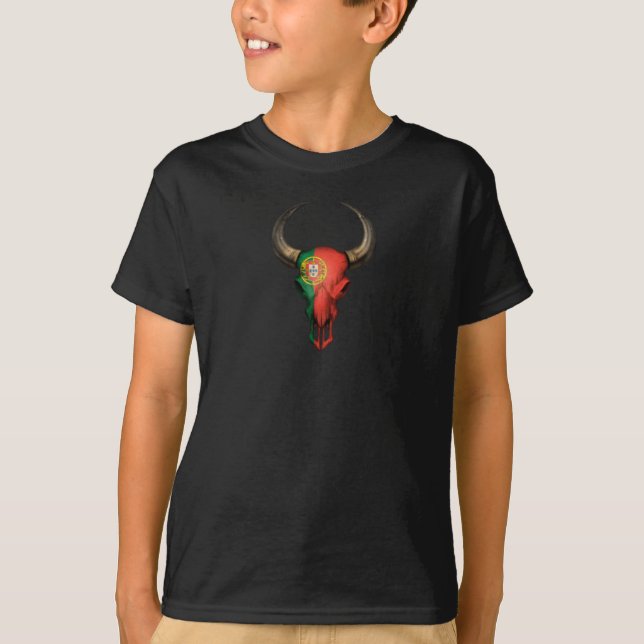 T-shirt Crâne portugais de Taureau de drapeau (Devant)