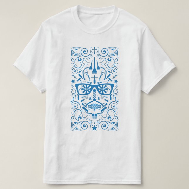 T-shirt crâne punk barbershop (Design devant)