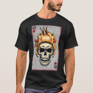 T-shirt Crâne Queen et roi - 22 Cartes Coeurs Flush Couple