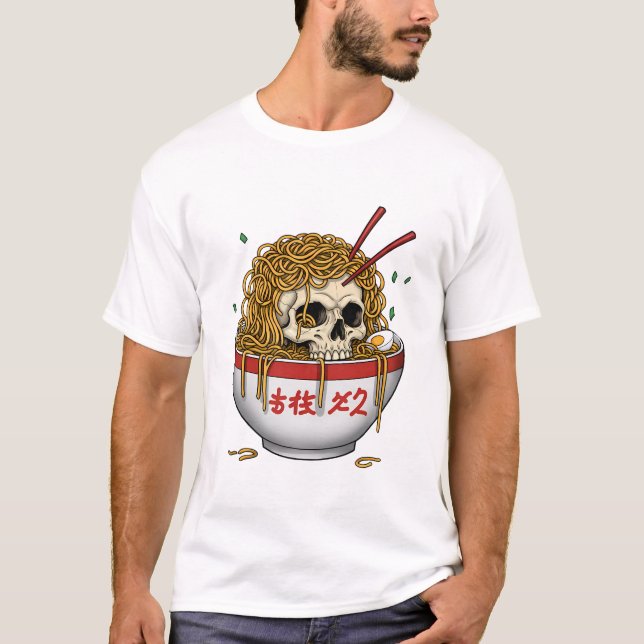T-shirt crâne Ramen - bol de nouilles japonaise Ed (Devant)