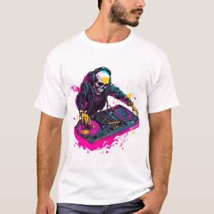 T-shirt Crâne Rave � Squelette de fête EDM DJ