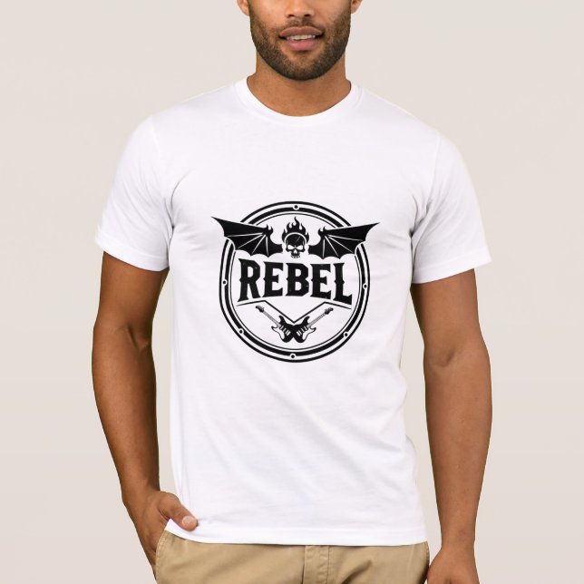 T-shirt Crâne Rebelle & Guitares (Devant)