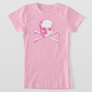 T-shirt Crâne rose Et Traverses