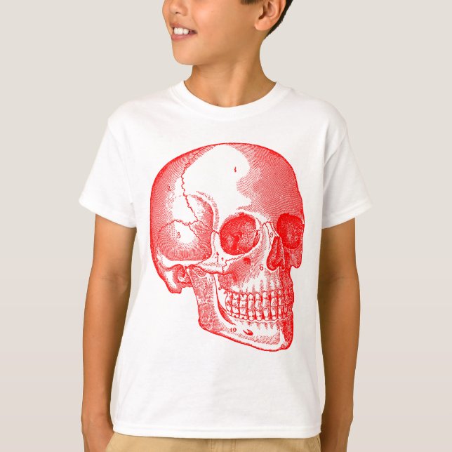 T-shirt Crâne - Rouge (Devant)
