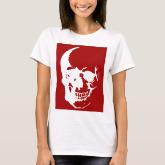 T-shirt Crâne - Rouge & Blanc métal Imaginaire Art
