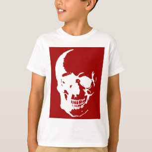 T-shirt Crâne - Rouge & Blanc métal Imaginaire Art