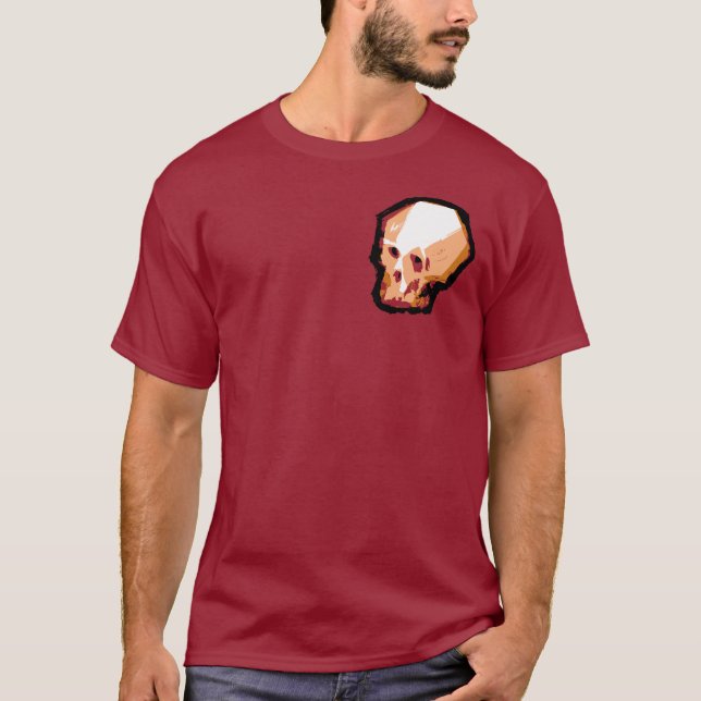 T-shirt Crâne (rouge foncé) (Devant)
