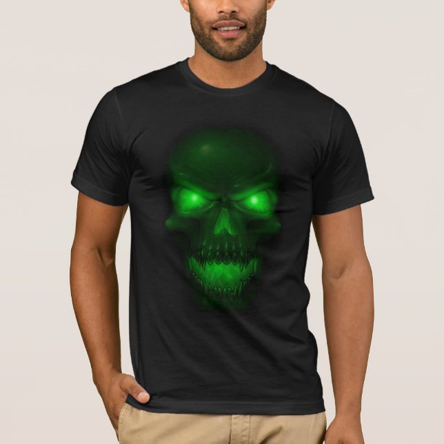 T-shirt Crâne rougeoyant vert (Devant)