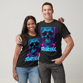 T-shirt Crâne sans peur | Neon Cyberpunk Streetwear Design
