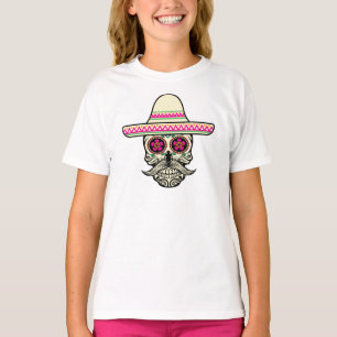 T-shirt Crâne simple Dia de Muertos avec chemise Casquette