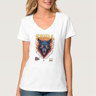 T-shirt Crâne Steidon - Tête de loup flamboyant Tee