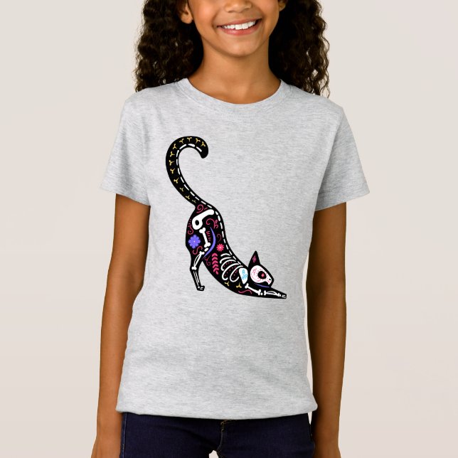 T-Shirt Crâne sucre Calavera Cat I (Devant)