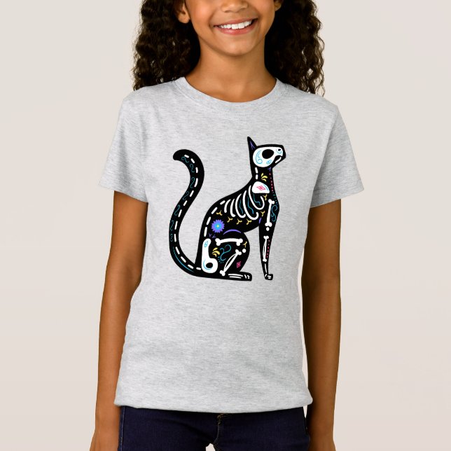 T-Shirt Crâne sucre Calavera Cat III (Devant)