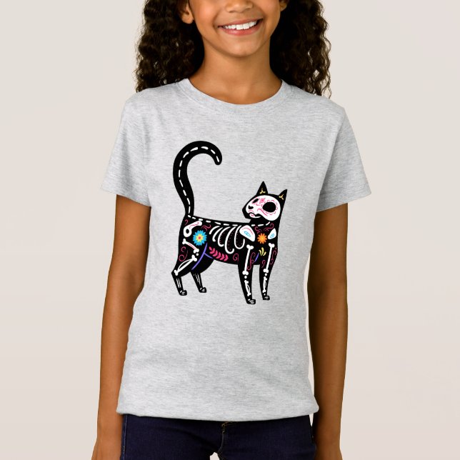 T-Shirt Crâne sucre Calavera Cat IV (Devant)