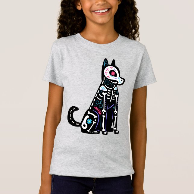 T-Shirt Crâne sucre Calavera Chien I (Devant)
