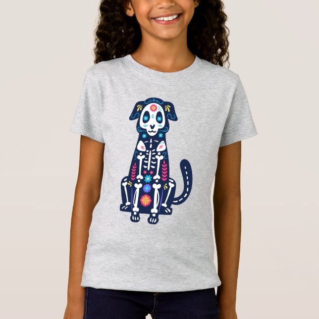 T-Shirt Crâne sucre Calavera Chien IV (Devant)