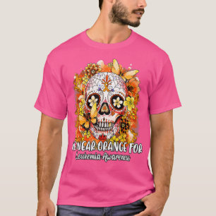 T-shirt Crâne sucre Nous Portons Orange Pour La Sensibilis