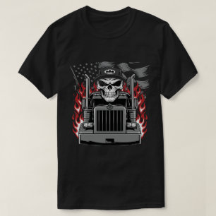 T-shirt Crâne symétrique et camion avec indicateur en nive