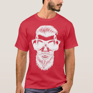 T-shirt Crâne tendance avec barbe et lunettes de soleil Hi
