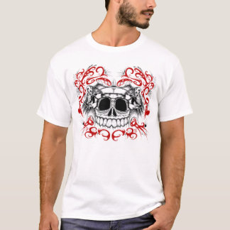 T-shirt Crâne tribal (rouge)
