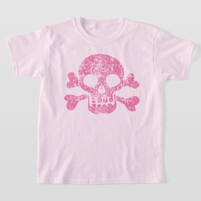 T-shirt Crâne usé et os croisés (Poser)