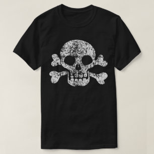T-shirt Crâne usé et os croisés