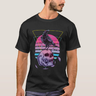 T-shirt Crâne Vaporwave et corbeau esthétique Pastel Goth