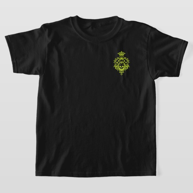 T-shirt Crâne Vert Et Costume Carte Crest (Poser)