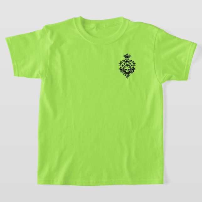 T-shirt Crâne Vert Et Costume Carte Crest (Poser)