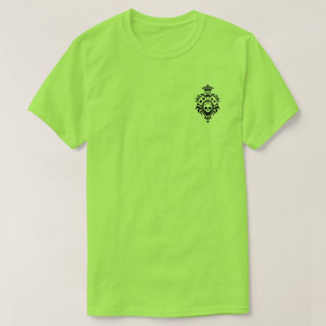 T-shirt Crâne Vert Et Costume Carte Crest (Design devant)