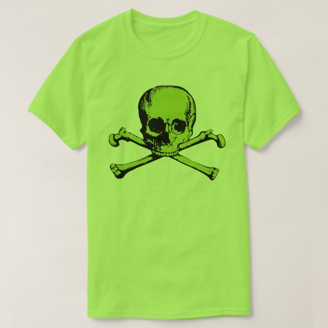 T-shirt Crâne Vert Et Crossbones (Design devant)