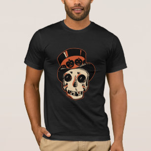 T-shirt Crâne vintage de Halloween avec le casquette