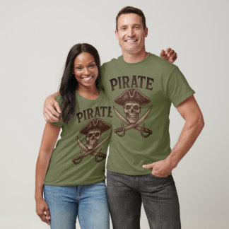 T-shirt Crâne vintage de pirates avec lunettes croisées