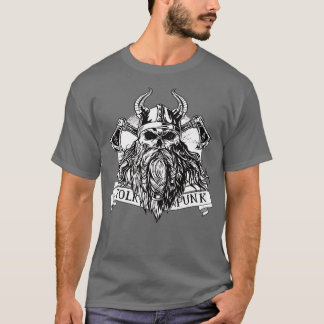T-shirt Crâne virevoltant avec barbe et punk folk hax