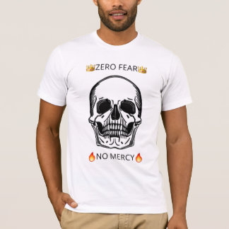 T-shirt Crâne Zéro Peur Pas de Pitié Mode Savage Streetwea