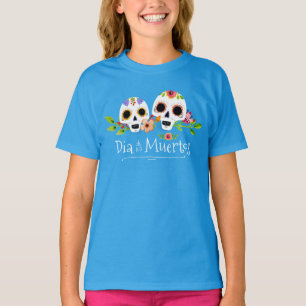 T-shirt Crânes à sucre florales Dia de Muertos   Chemise à