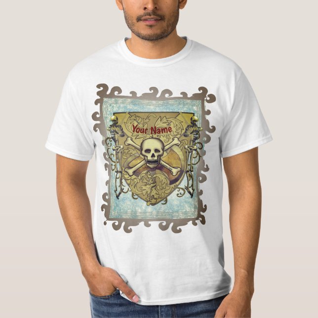 T-shirt Crânes Bouclier de crâne  (Devant)